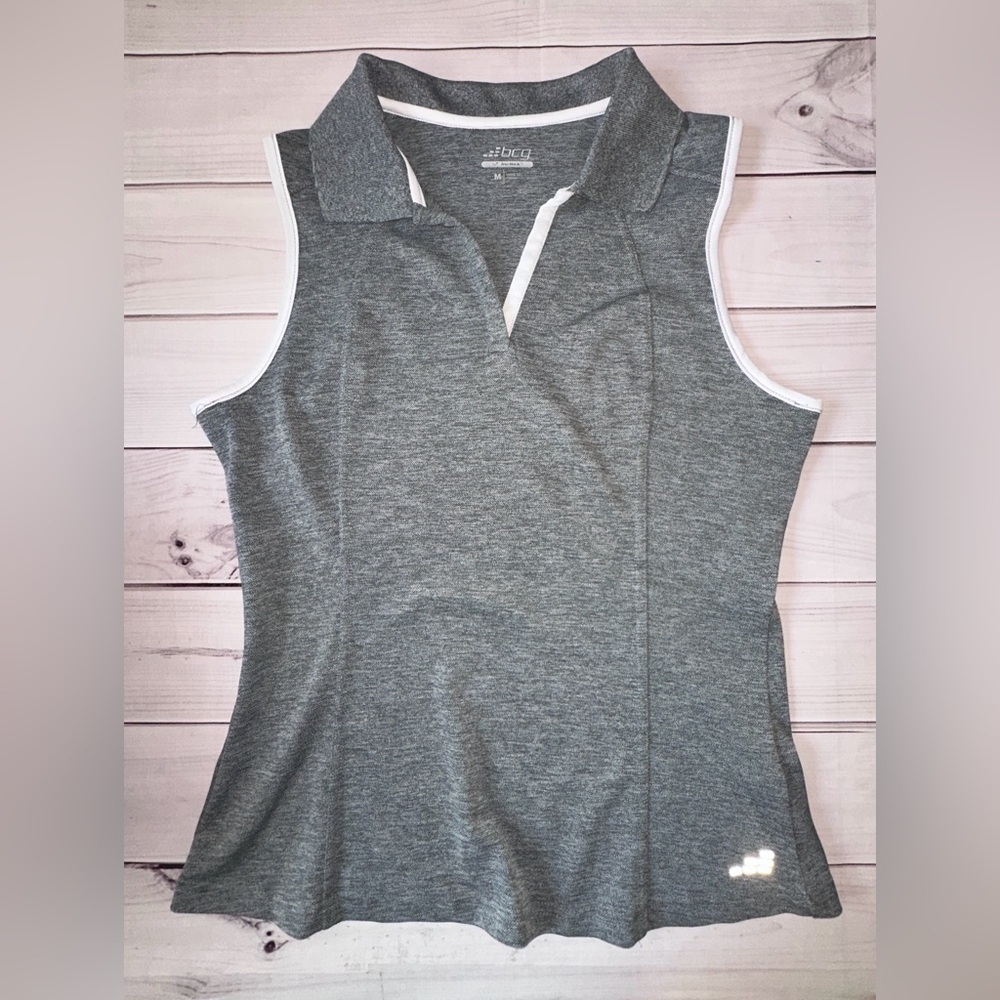 BCG Tru-Wick Sleeveless Polo Shirt - Size Medium Tennis Pickleball Preppy Summer
